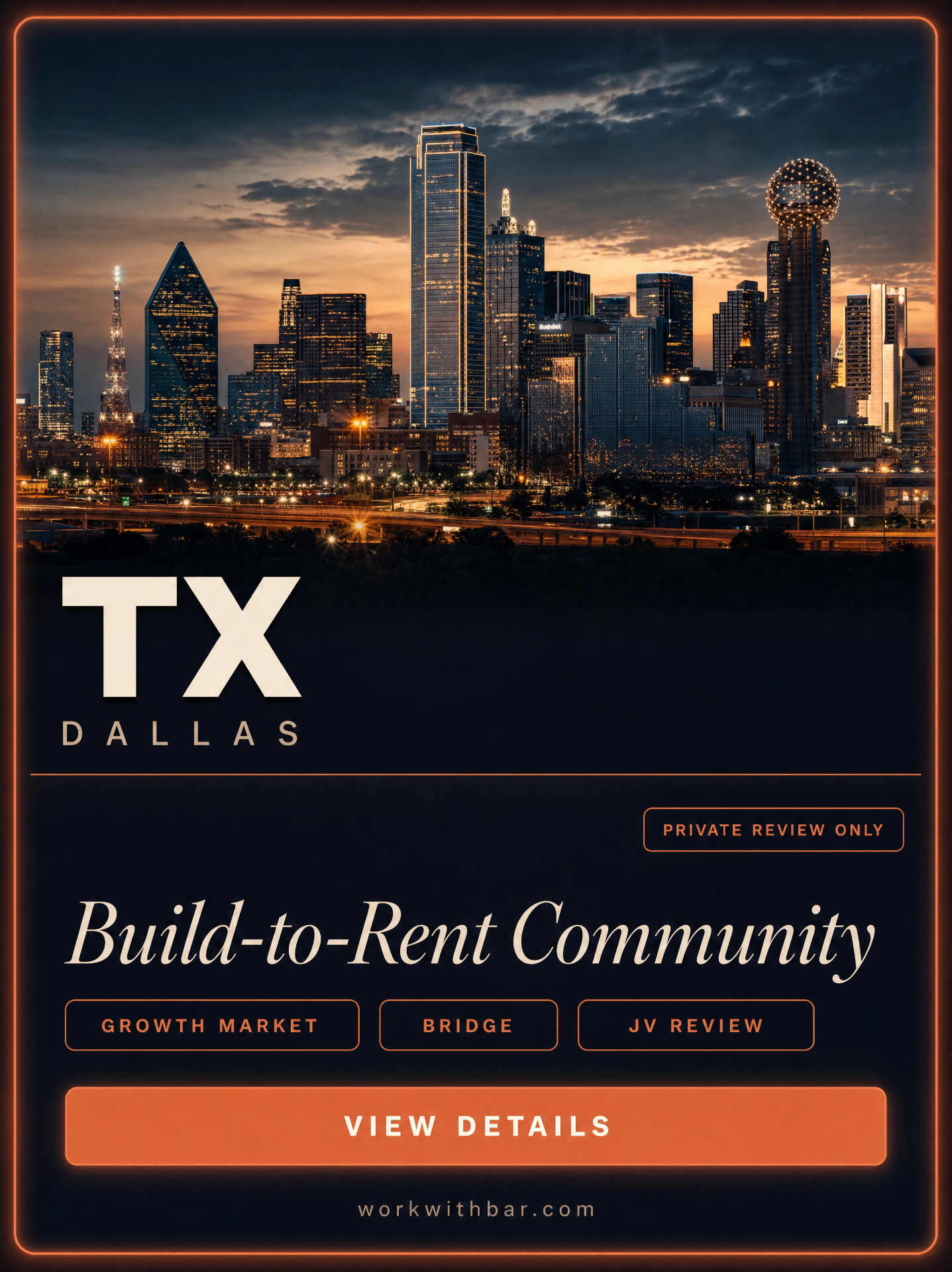 TX — Dallas: Build-to-Rent Community